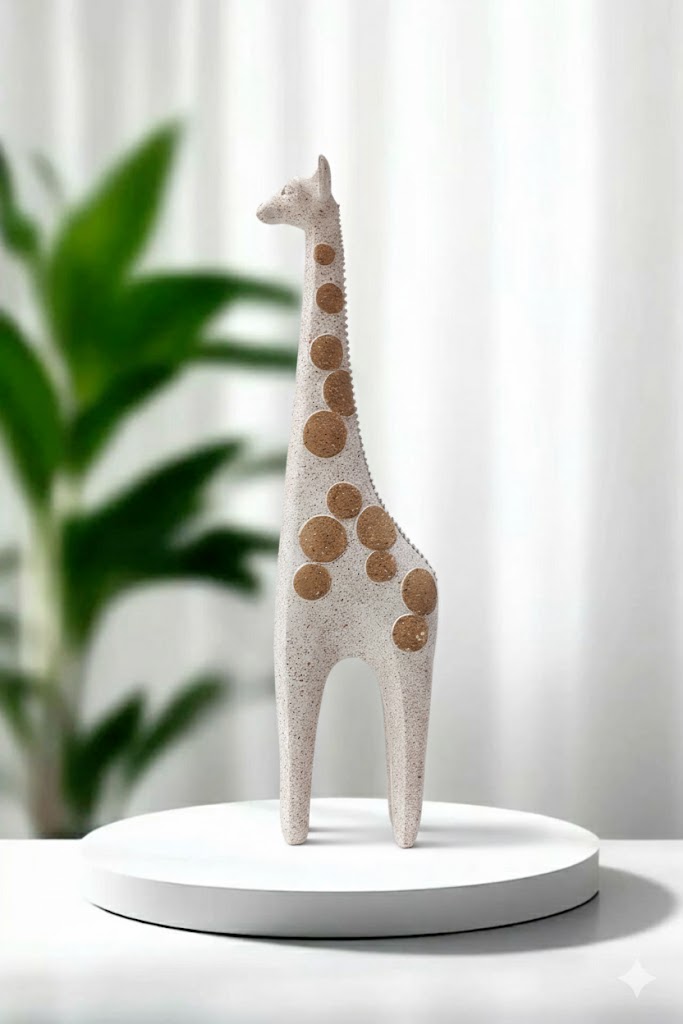 Jirafa Grande Blanco con Manchas Café Lúmina Noir Blanco Café